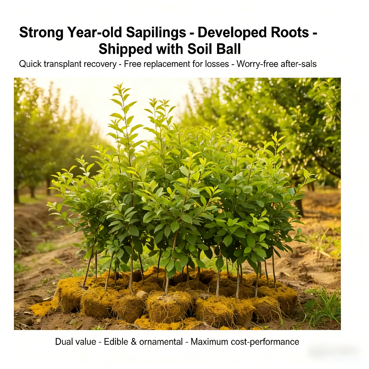 Heirloom Non-GMO Grafted Plum Tree Saplings