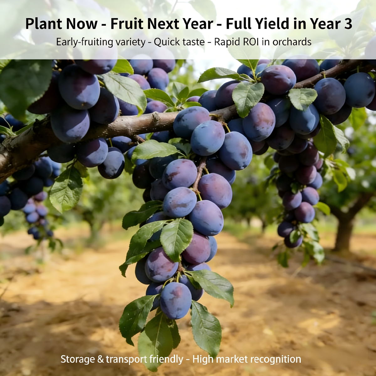 Heirloom Non-GMO Grafted Plum Tree Saplings